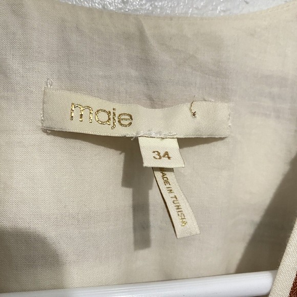 Maje Pieni Rayure Stripe Jumpsuit Surplice V-Neck Straight Leg Womens 34 / XS - Picture 7 of 15